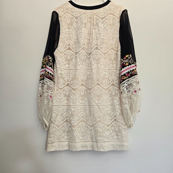 Anthropologie Vineet Bahl Embroidered Long Sleeve Dress- Size XL- Flowered Print - Picture 3 of 5